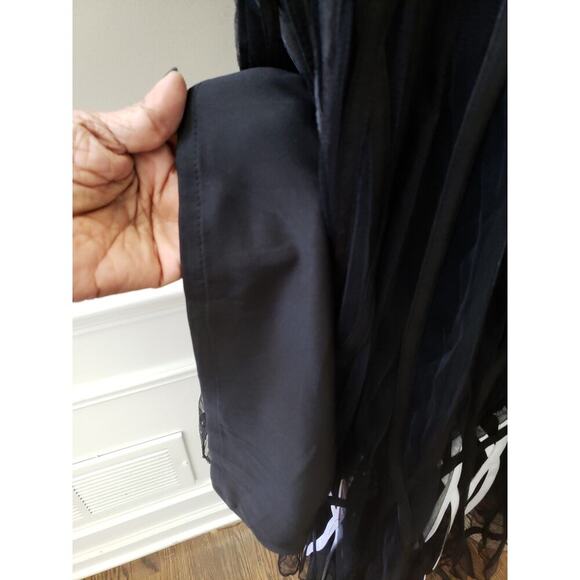 ModeLia Straight Skirt Womens Size 3XL Black Chiffon Lined Layered Side Zip - Picture 9 of 13